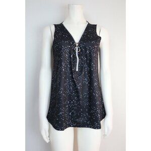 WOMEN'S BLACK STAR NIGHT SKY GALAXY PRINT TANK TOP - EXCLUSIVE - SIZE S - NWT